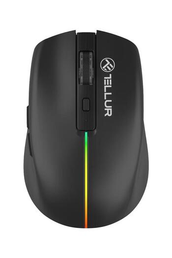 TELLUR Mouse wireless Tellur Silent Click, USB, iluminare RGB, 1600 DPI, Negru