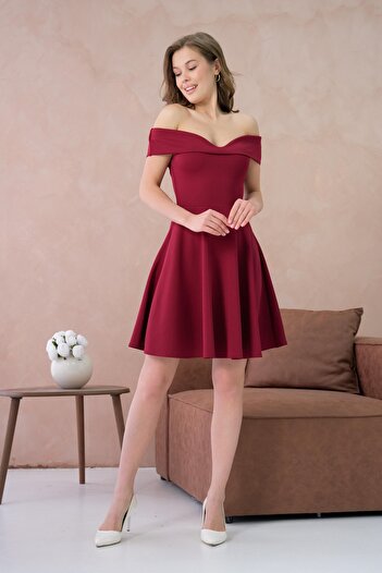 lovebox Bordo Mezuniyet Elbisesi Bordo Abiye Elbise 019