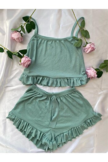 DCY DREAM Crop Strap Shorts Set