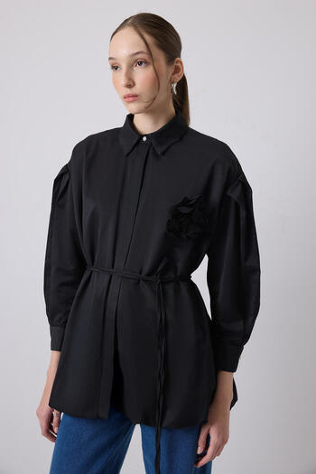 Touché Privé 100% Cotton Rose Detail Shirt