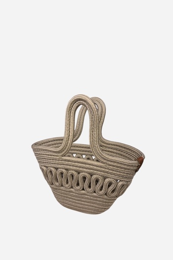 MaVaux Mara Kids Wicker Look Patterned Beach Bag