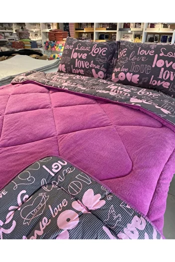 GALAWARRA Welsoft Cotton Double Sided Double Duvet + 2 Pillowcase Set