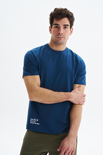 Arma Ανδρικό μπλουζάκι Indigo Regular Fit Basic Raglan με μανίκια μονό ζέρσεϊ με λαιμόκοψη Y 29344472202