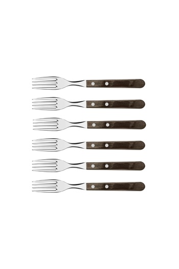TRAMONTINA Set of 6 brown Gaucho Tramontina forks 29899161