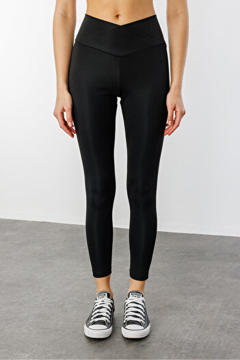 GENIUS STORE Γυναικείο κολάν CROSS-WAIST με λεπτομέρεια σταυρωτής μέσης CROSS-LEGGINGS