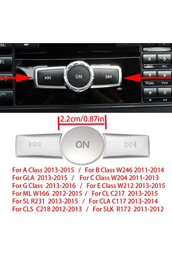 kaytaz Mercedes 3L Chrome Radio Feather Trim with Makeup Self-Adhesive