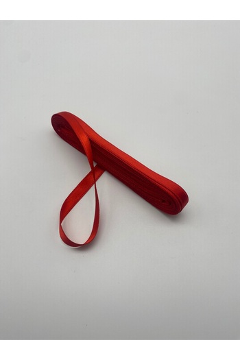 Ak Tuhafiye Red Satin Ribbon 1 Cm, 10 Meters - Bundle, - Silence, - Decoration, - Dowry Ribbon No:39