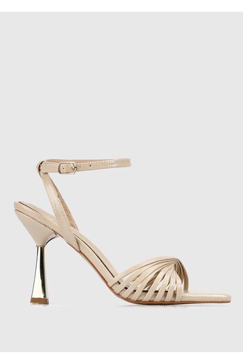 Provoq Beige Women's Heeled Sandals