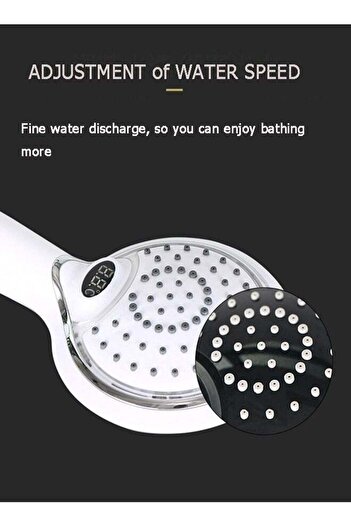 COOYA LED digital display showerhead, electroplating process, three-color display, easy to clean,white