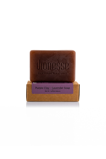 dionesse Purple Clay and Lavender Soap 120 Gr - Soothing, Moisturizing Natural Soap for Sensitive Skin
