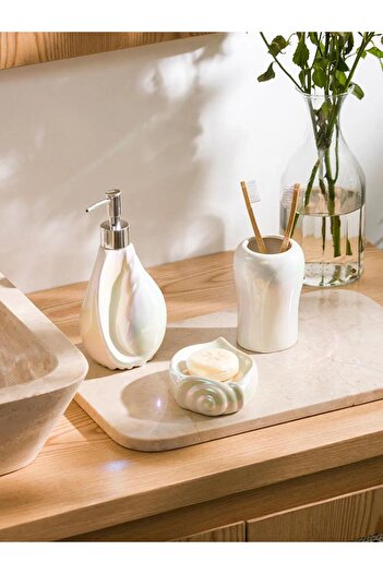 LC Waikiki Set de baie din ceramică cu model alb, 3 piese