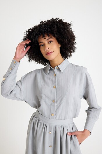 QANU Buttoned Skirt Suit Gray