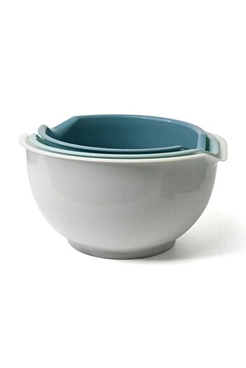 mastergold 3 Piece Plastic Mixing Bowl Set Non-Slip Baking Cooking Food Preparation | Salad Bowls