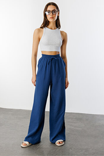 GENIUS STORE Muslin Palazzo Women's Trousers Muslin-Pants