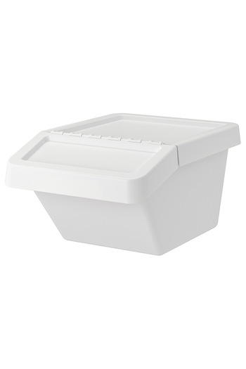 IKEA SORTERA Waste sorting bin with lid, white, 37 l