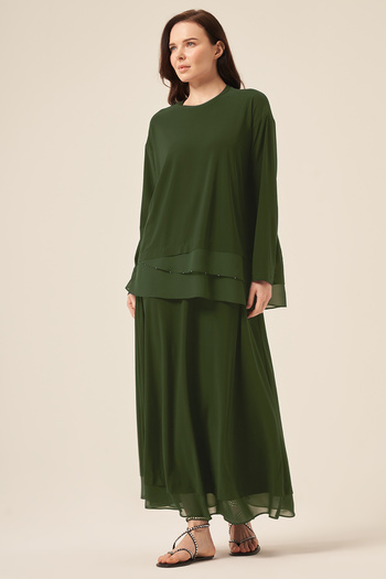 Ceremony Chiffon Fabric Sandy Set 59112 Khaki
