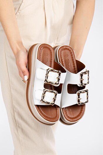 Bukond Daily Women's Slippers Double Buckle Soft Comfortable Orthopedic