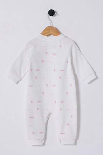 U.S. Polo Assn. U.S.Polo Baby Girl Overalls Without Booties 3-18 Months White