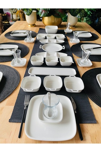 ACAR Modern 39 Piece Porcelain Breakfast Set for 6 People