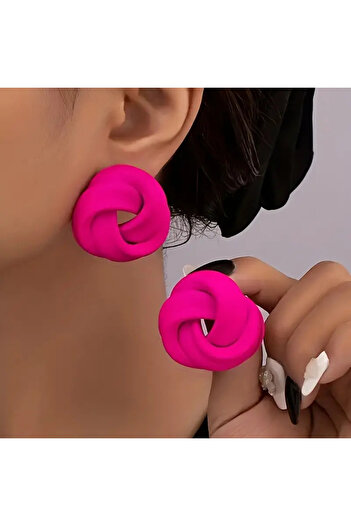 byozanyılmaz Snail Pink Design Earrings