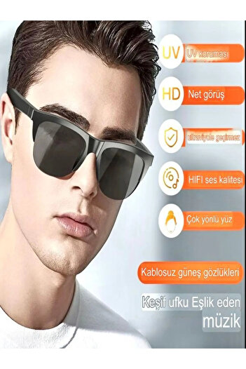 TECHNOMEN Akıllı Güneş Gözlüğü Bluetooth Kulaklık Gözlük Müzik Çağrı Akıllı Telefon Uyumlu Wifi Android Su