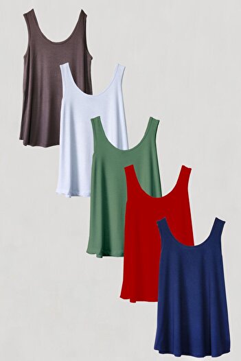 COTENCONCEPT Tricou pentru atlet cu bretele groase din bumbac, 5 bucăți