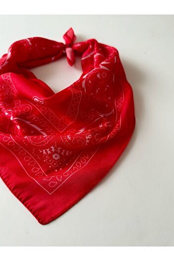 AGAPI Fular Pamuklu Kırmızı Fular Bandana
