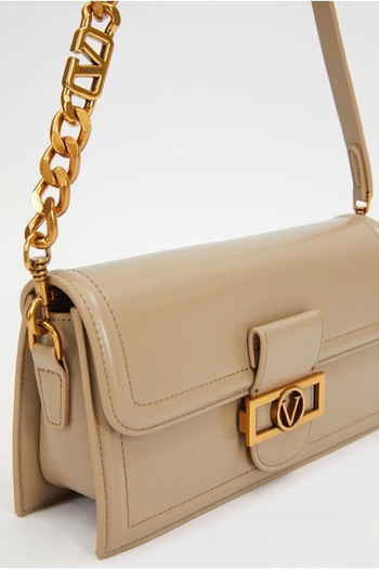 Levidor Gray Square Lock Detailed Shoulder Bag 930239