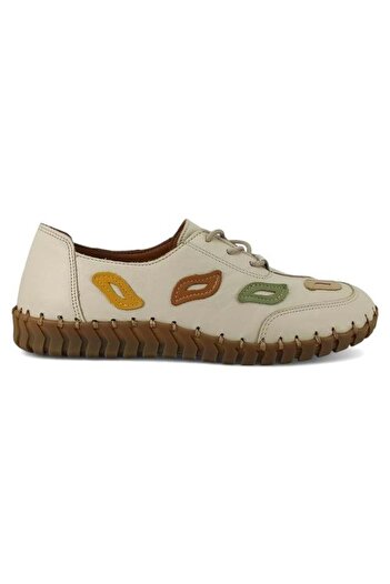 Venüs 2010727   Genuine Leather Women's Casual Shoes-Beige