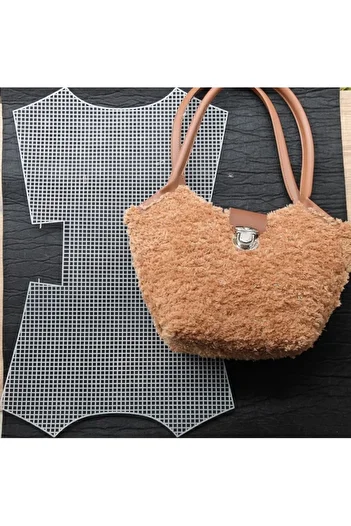 HOBİ55 White Bag Plastic Canvas 50X32 cm