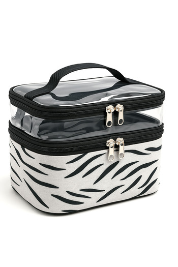 Ankaflex Women's Makeup Bag Two Large Compartments with Strap Foldable Care Travel Organizer Makeup Bag