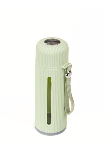 MUKKO HOME 500 ml Glass Water Bottle with Transparent Window |   Soft Colored, Bpa Free