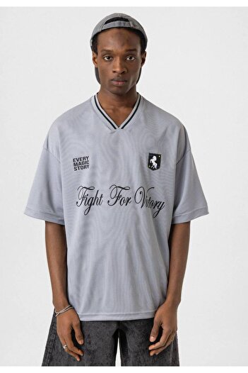 İLKCET MODA V Yaka Oversize Unisex Tshirt