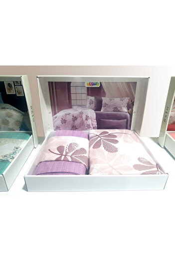 sehra Luxurious Durable Soft Natural Cotton Double Duvet Cover Set+ Non-Fitted Sheet+ 2 Pillowcases