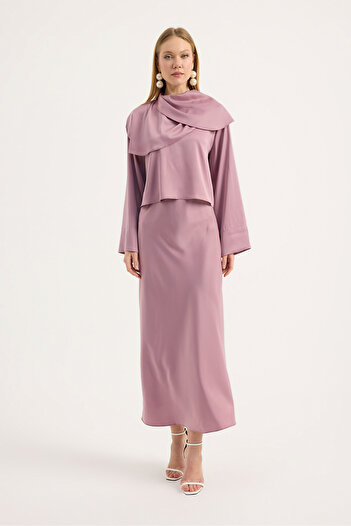 Birgül Bektaş Σατέν μπλούζα Dusty Rose