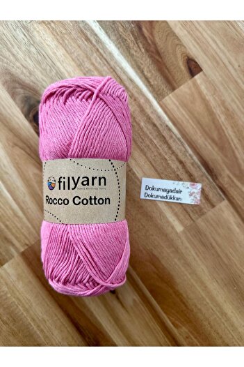 Filyarn Rocco Cotton Koton Pamuk 100 Gr Punch Amigurumi El Örgü İpliği-AçıkPembe Renk