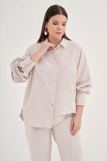 MYLİNE Linen Shirt with Pockets