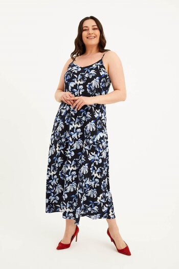 MYLİNE V-Neck Lace-Up Dress with Rope Straps