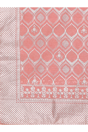 Vishudh By Styli Blue Embroidered Chanderi Kurta Set with Pink Dupatta