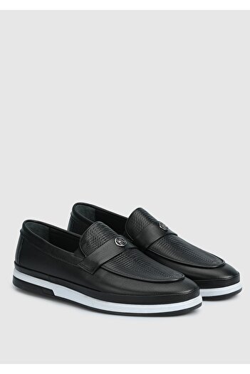 Provoq Men's Black Leather Shoes