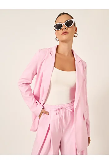 Styli Pink Single Breasted Blazer