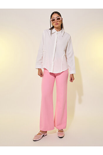 Take Two By Styli White Spread Collar Plain Long Sleeve Shirt