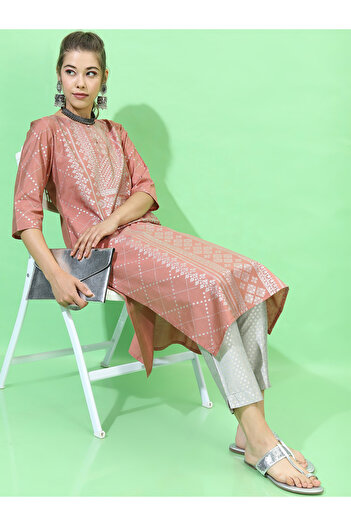 Vishudh By Styli Women Orange Viscose Rayon Kurta