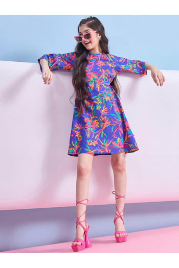 Stylo Bug By Styli Floral Printed 3/4 Sleeves Dress
