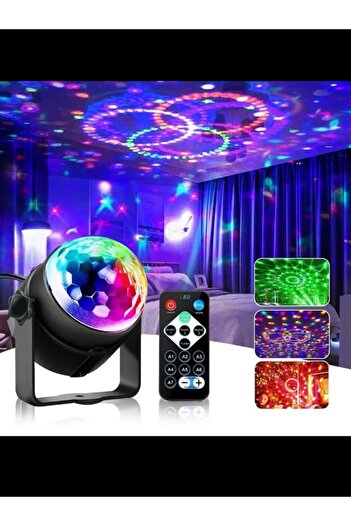 Shisa Home 1 ADET ABS kristal uzaktan kumandalı braketi ile yedi renkli dönen sahne,projeksiyon ışığı(87)