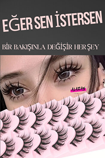 alaraycosmetics Anime Islak Effect Doğal Ve Günlük Kullanıma Uygun 10 Çift Kirpik-Alara^nın Kirpik Kolleksıyonundan