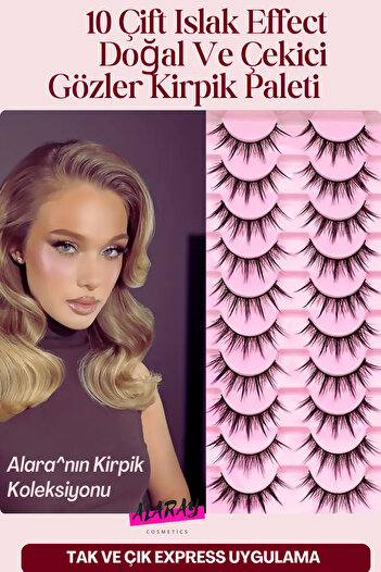 alaraycosmetics Anime Islak Effect Doğal Ve Günlük Kullanıma Uygun 10 Çift Kirpik-Alara^nın Kirpik Kolleksıyonundan