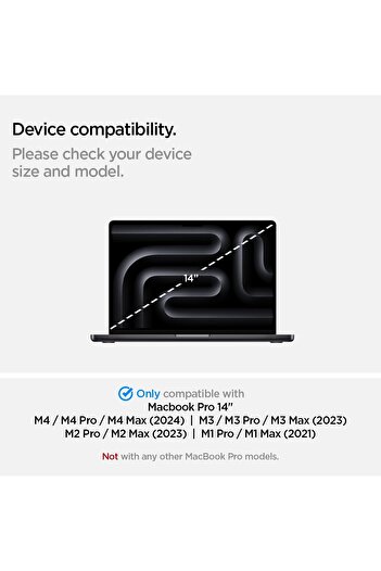 Spigen Privacy Filter Screen Protector Film [SafeView] for Macbook Pro 14 inch (M4 M3 M2 M1 Pro/Max)