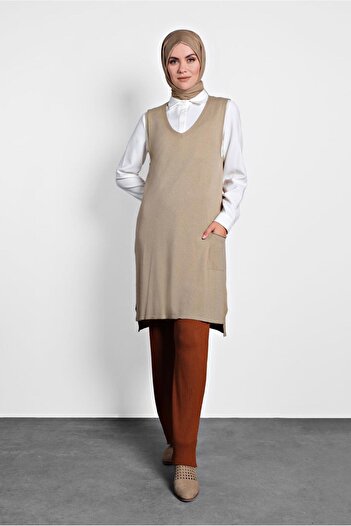 Alvina V-Neck Knitting Sueveter 40071