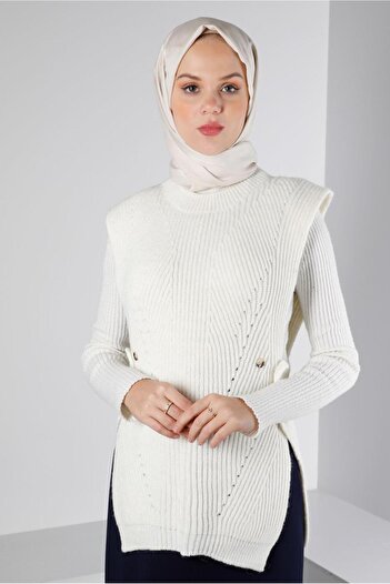 Alvina SIDE BUTTONED KNITWEAR SUEVETER 43245